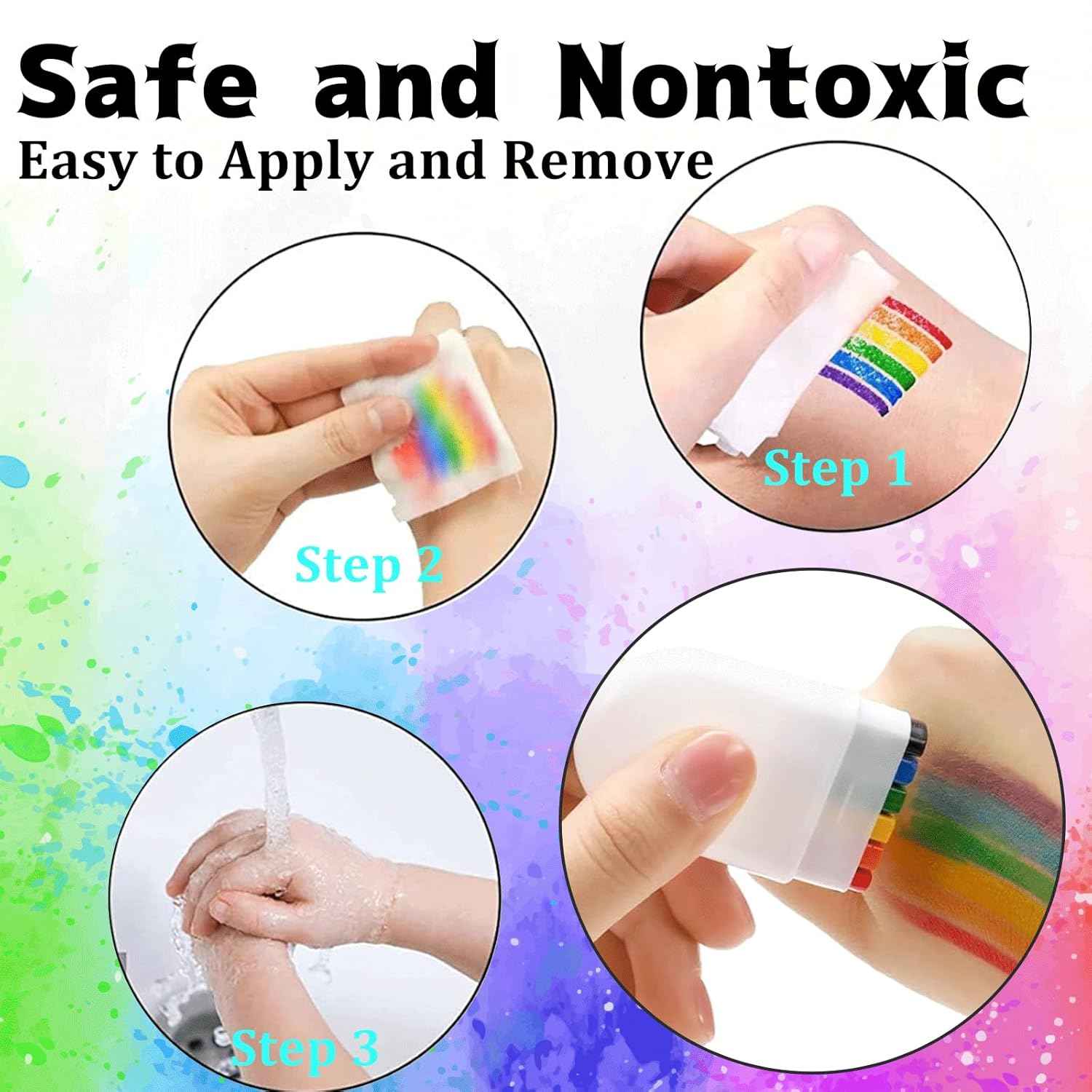 6Pcs Pride Rainbow Face Body Paint Kit Crayon
