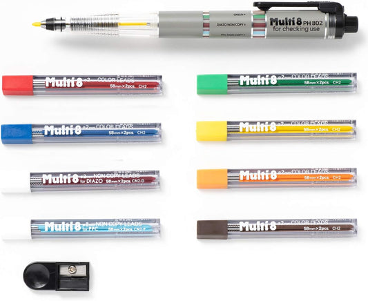 Pentel Pencil Lead Holder and Lead Set, Multi 8 Set (PH802ST)