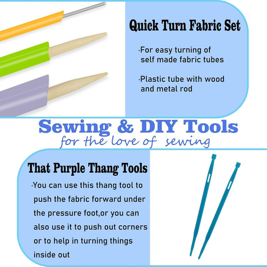 8pcs Quick Turn Fabric &amp; That Purple Thang Sewing Tools Set