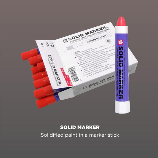 SAKURA Solid Marker,Permanent Marker Paint Pens,12 Pack,Red