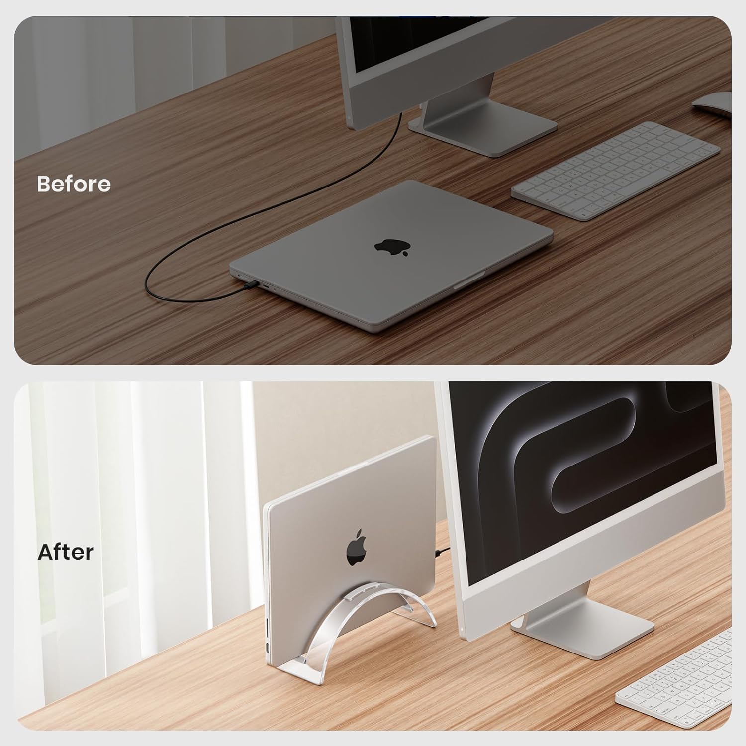 Acrylic Vertical Laptop Stand for Desk