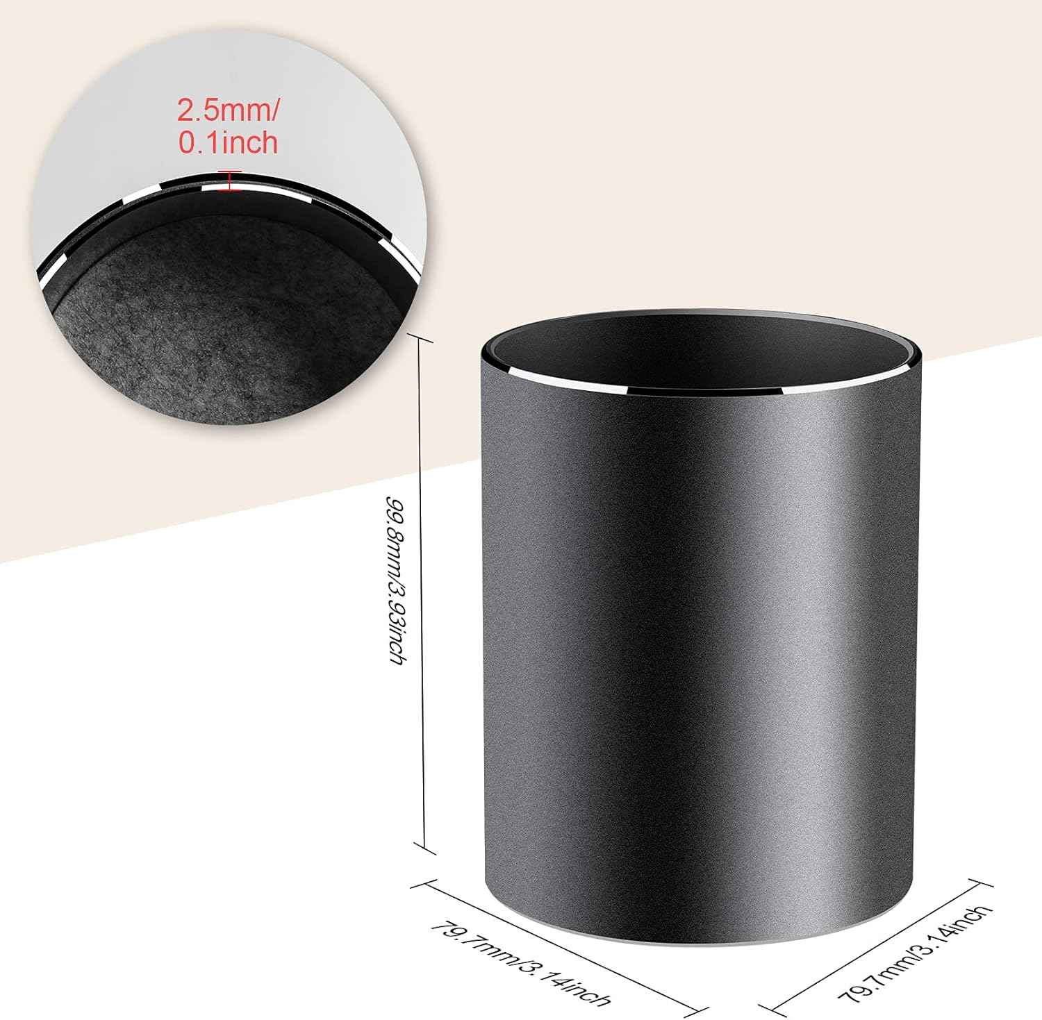 Aluminum Metal Pen Holder Desktop Organizer for Home and Office