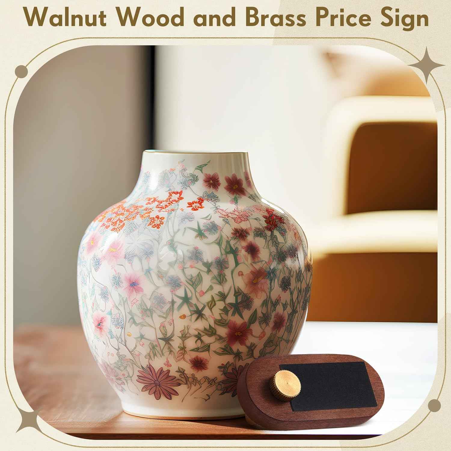 Wooden Price Store Display Signs with Price Tag Paper and Pens