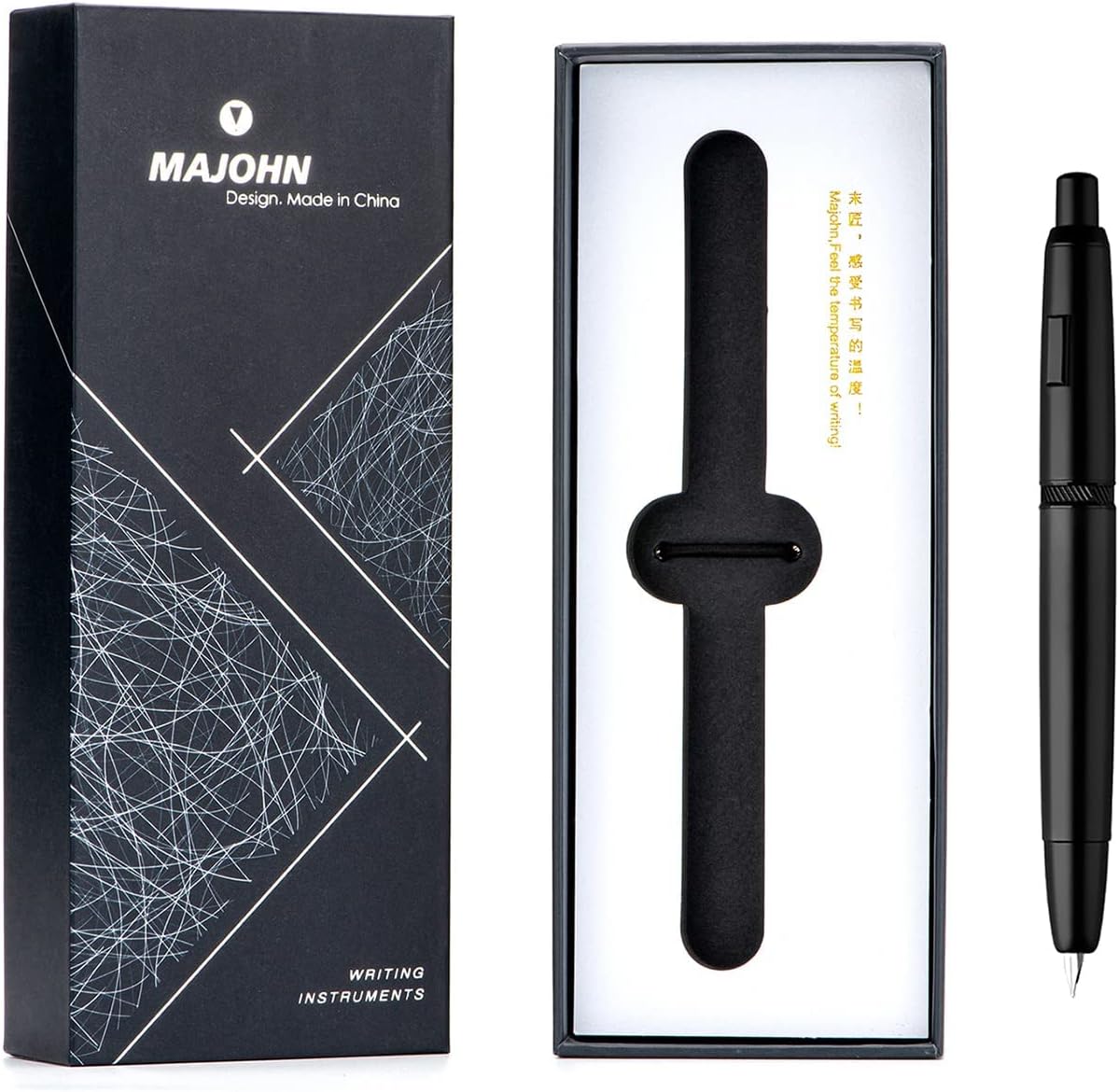 Majohn A1 Press Fountain Pen with Box,Retractable Extra Fine Nib