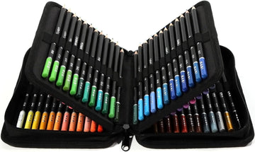 H&B 72 Colored Pencils Kit Oil Based with Zipper Storage Case