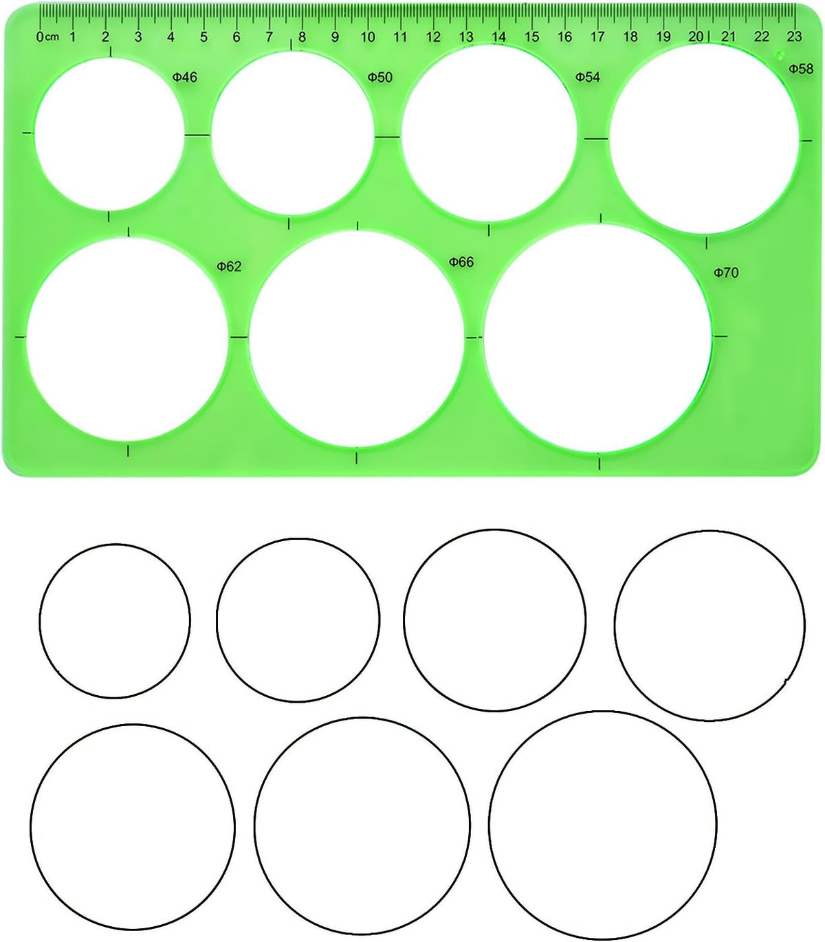 Template Ruler In A Circular 3Pcs Plastic Circle and Oval Measuring Templates Rulers