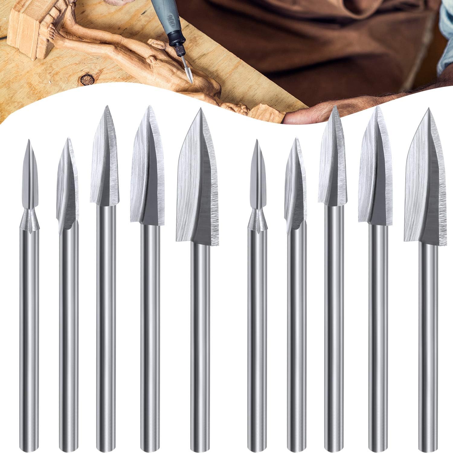 10Pcs Wood Carving Drill Bits