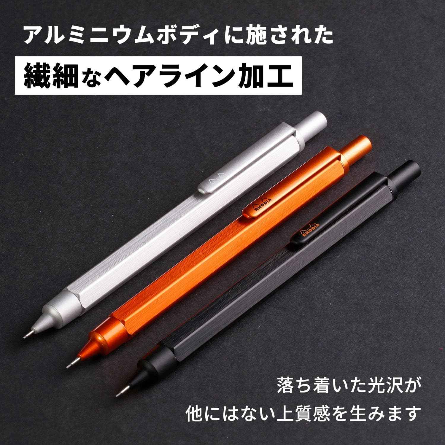 Rhodia Script Mechanical Pencil,0.5mm Aluminum Boday