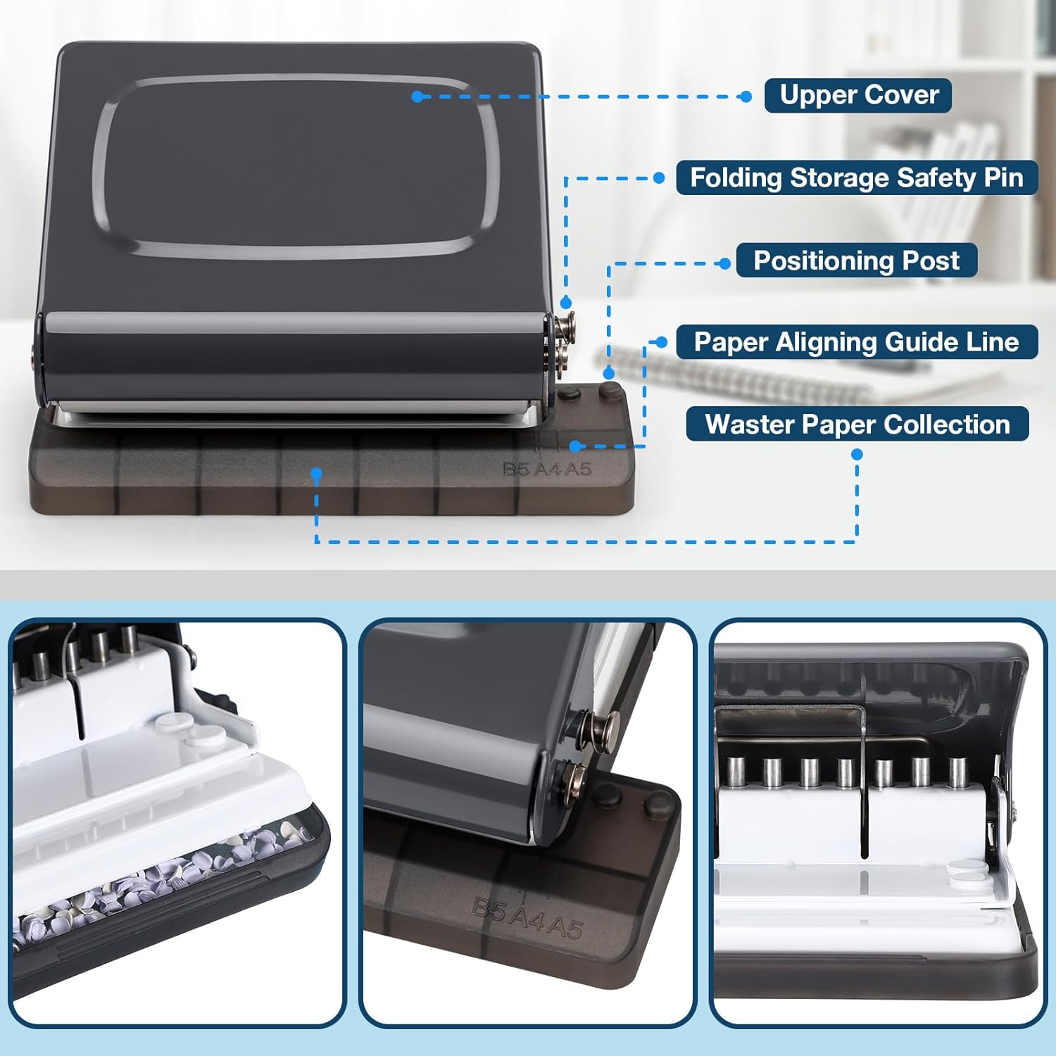 10-Hole Paper Punch Binding Machine for Planner A4/A5/B5 Book