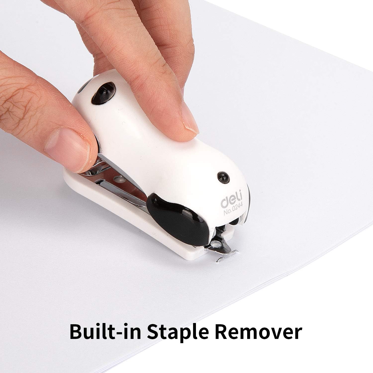 Deli Mini Cute Panda Desktop Stapler with 1000pcs Staples