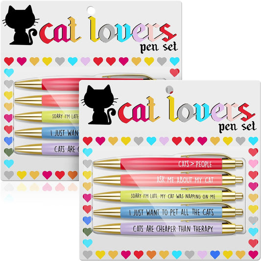 10pcs Cat Lovers Ballpoint Pen Set