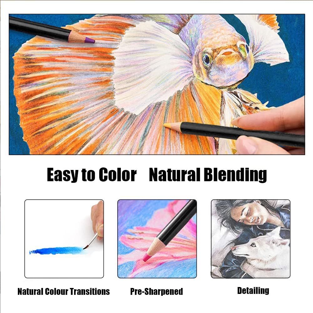 Nyoni 72 Watercolor Pencils Set with Brush