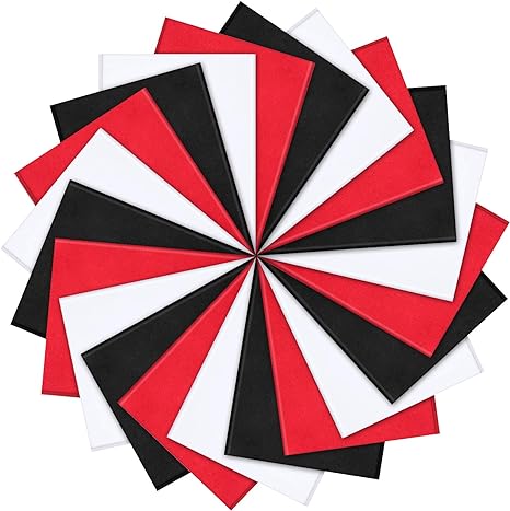 100 Sheets Tissue Wrapping Paper for DIY Crafts 35x50cm Black White Red