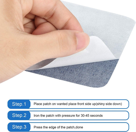 4.9 Inch Iron on Denim Patches Repair Kit for Clothes Jeans Jackets 30PCS