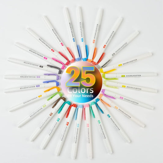 MAIKE Real Mild Pastell Highlighters 25 olika färger Markers