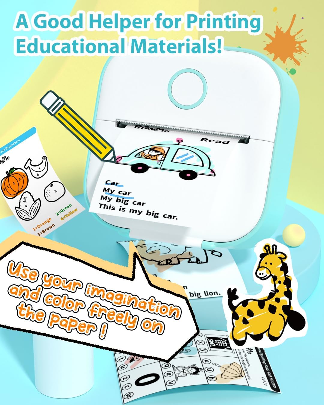 Phomemo T02 Label Maker Thermal Sticker Printer with 3 Roll Paper
