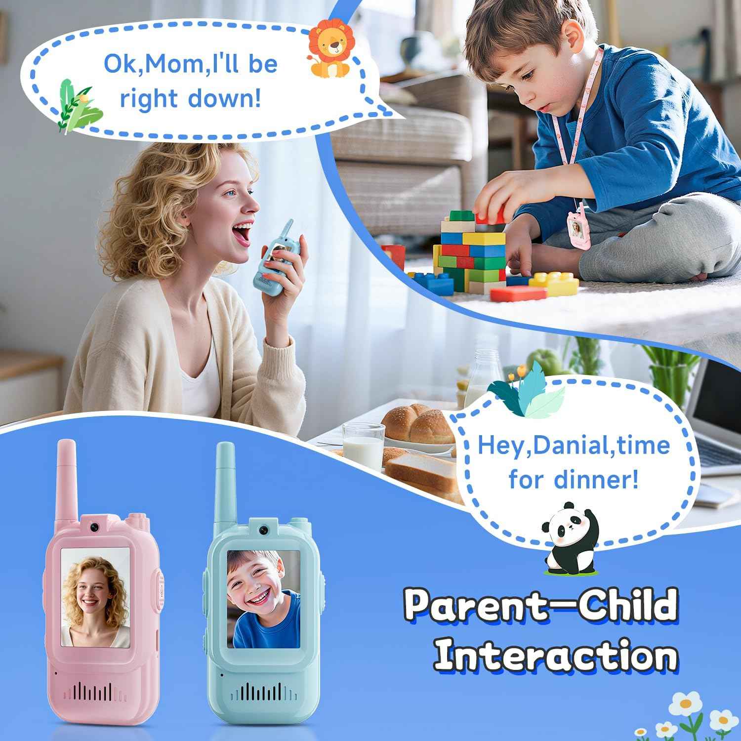 Video Walkie Talkies for Kids, Handheld 2 Pack
