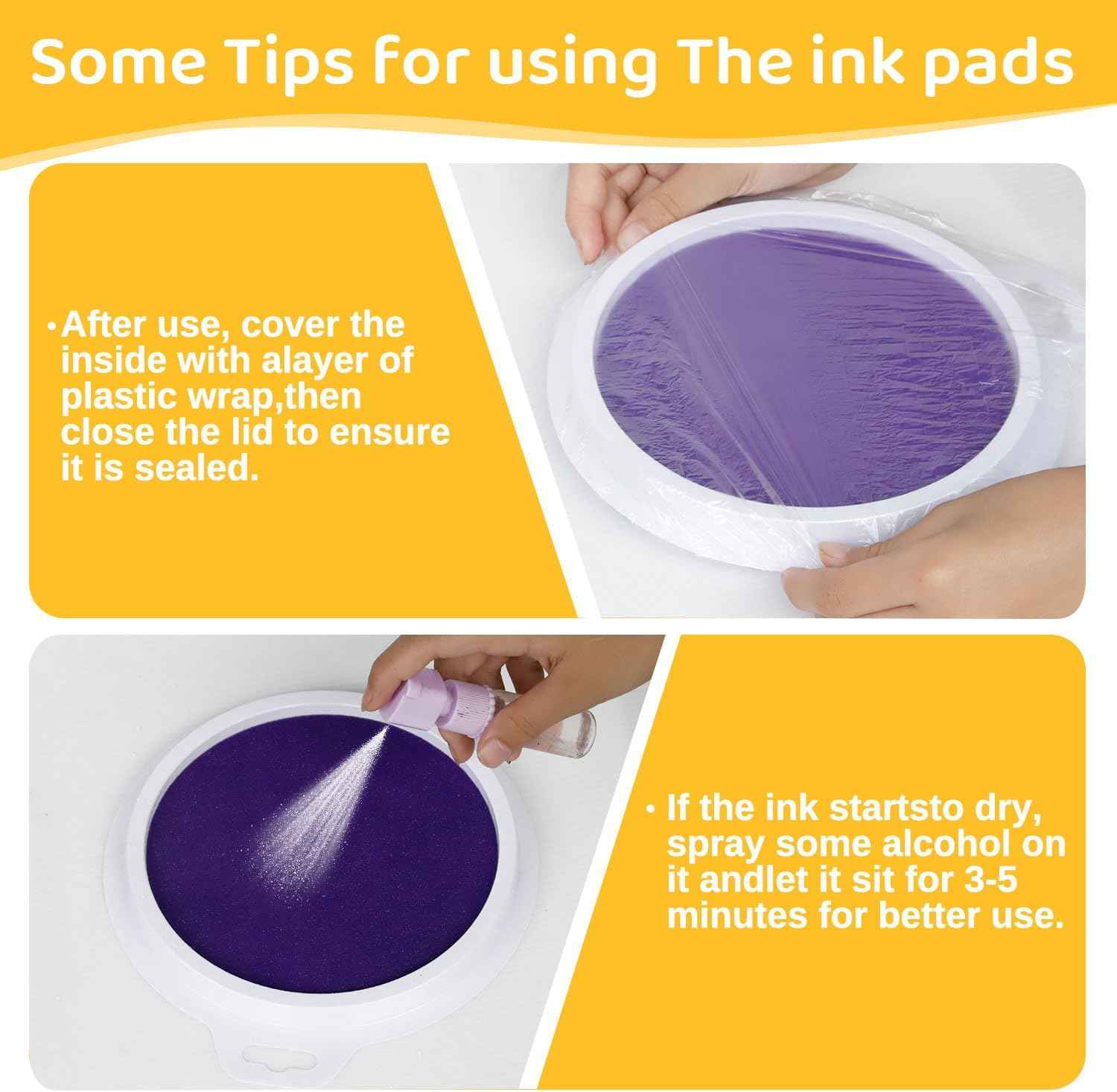18CM 7-inch Large Washable Ink Pads 8 Colors for Handprint Scrapbook