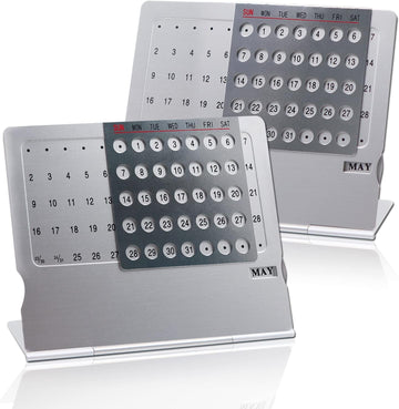 2 Pack Aluminum Alloy Mini Desk Calendar