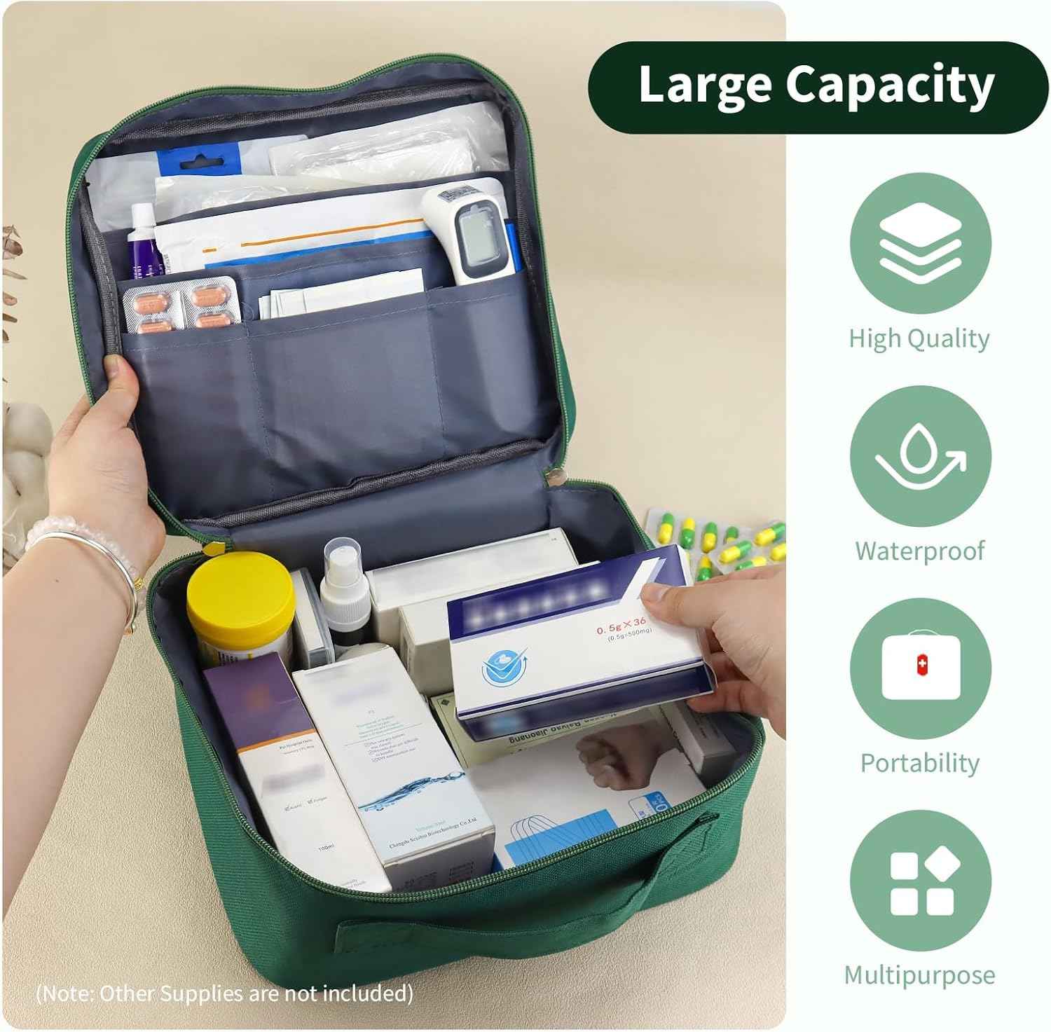 Empty Medical Supplies Organizer Bag Trauma Kit