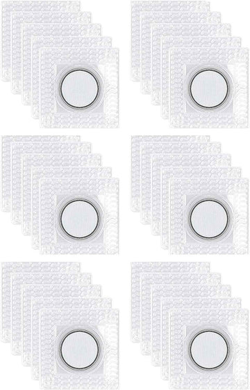 30 pairs hidden sew PVC magnetic snap buttons, white textured squares with round center