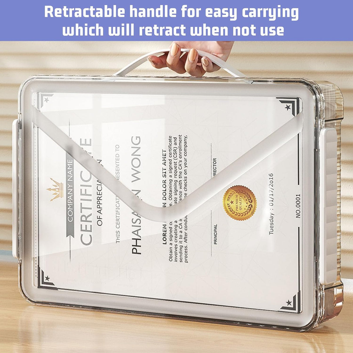 File Case Project Idea Plastic Storage A4 File Project Case with Handle