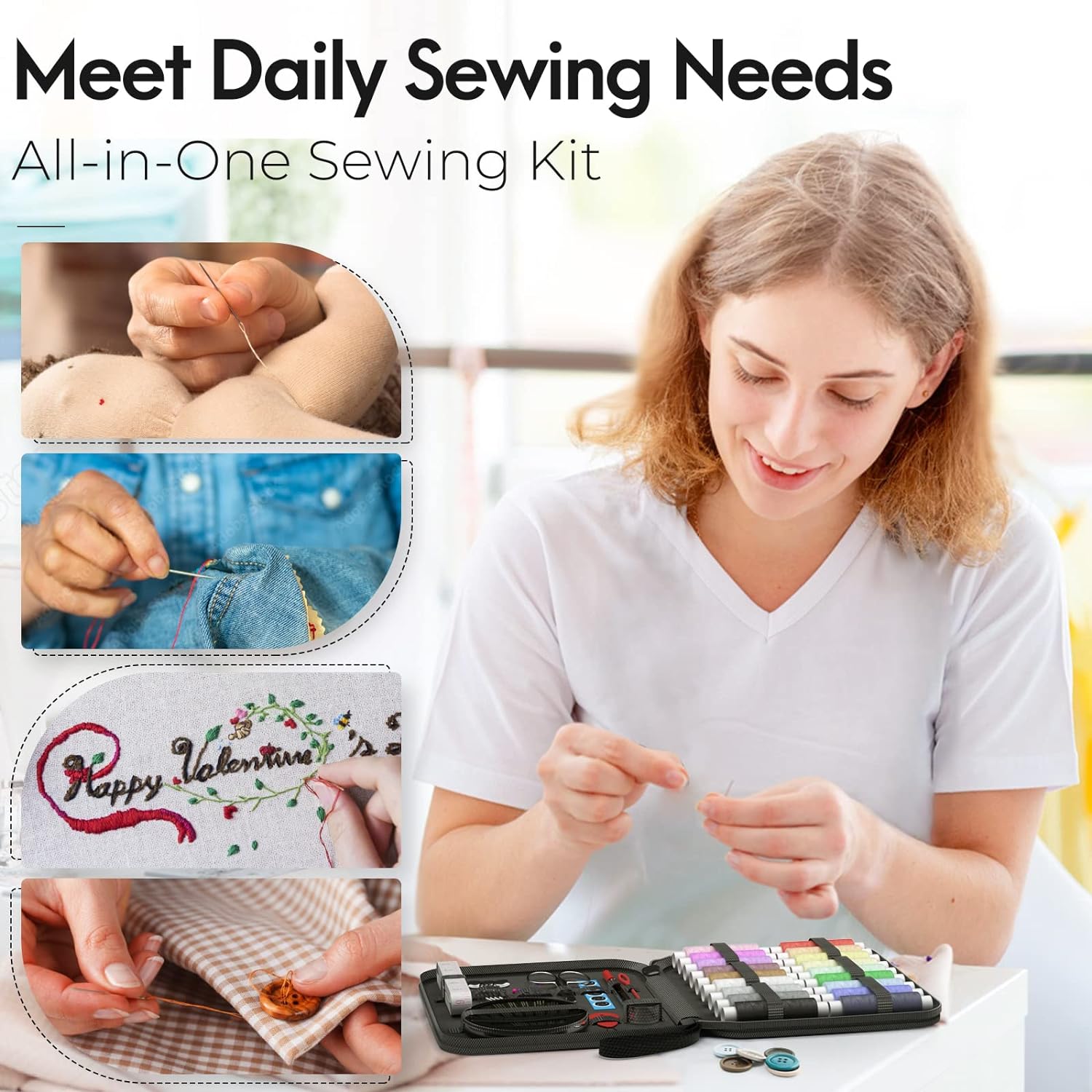 85pcs Portable Sewing Kit Gifts with Case for Grandma Mom Kids
