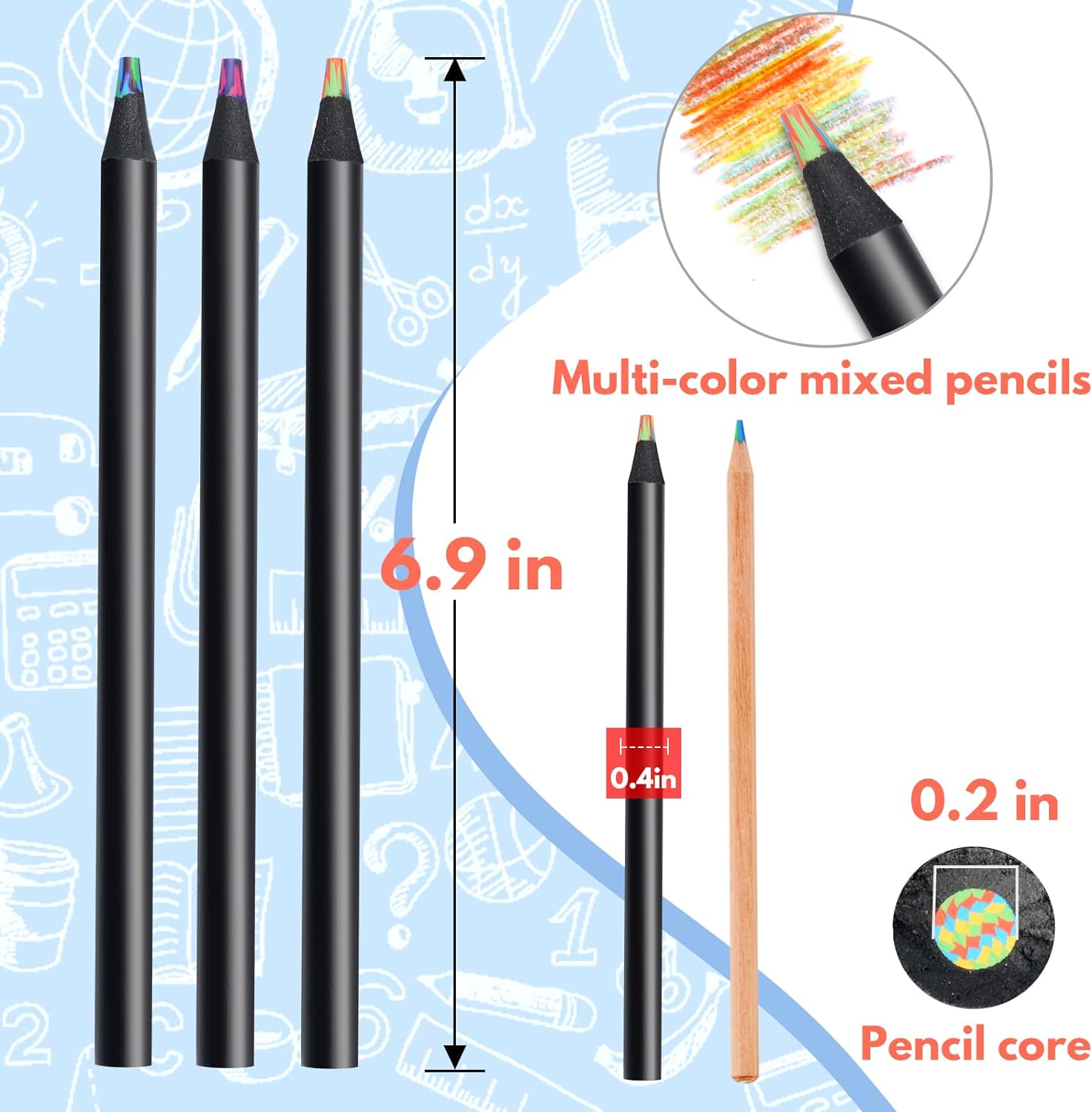 8IN1 Colored Art Pencils for Adult Coloring Drawing,12 Pack