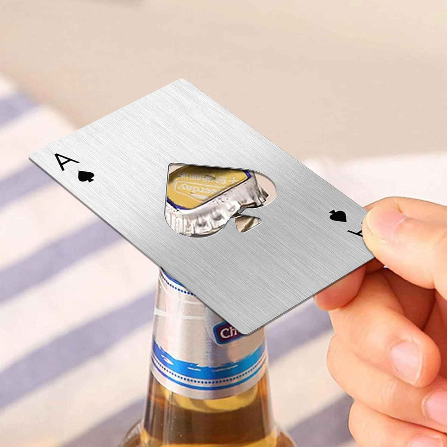Portable Stainless Steel Bottle Opener Credit Card Size 4 Pack
