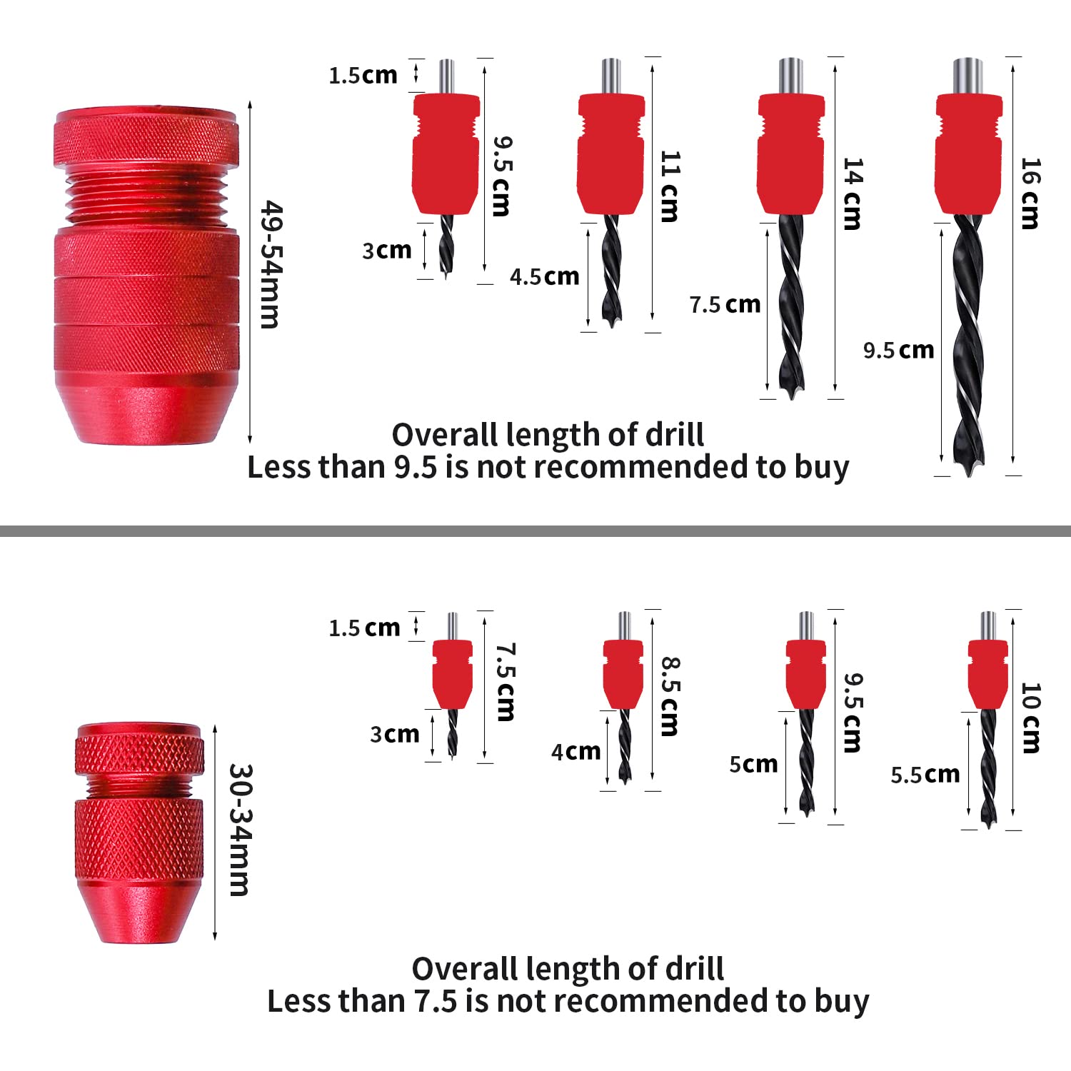 RUITOOL Drill Depth Stop for Drill Bits 2 Size Pack - TTpen