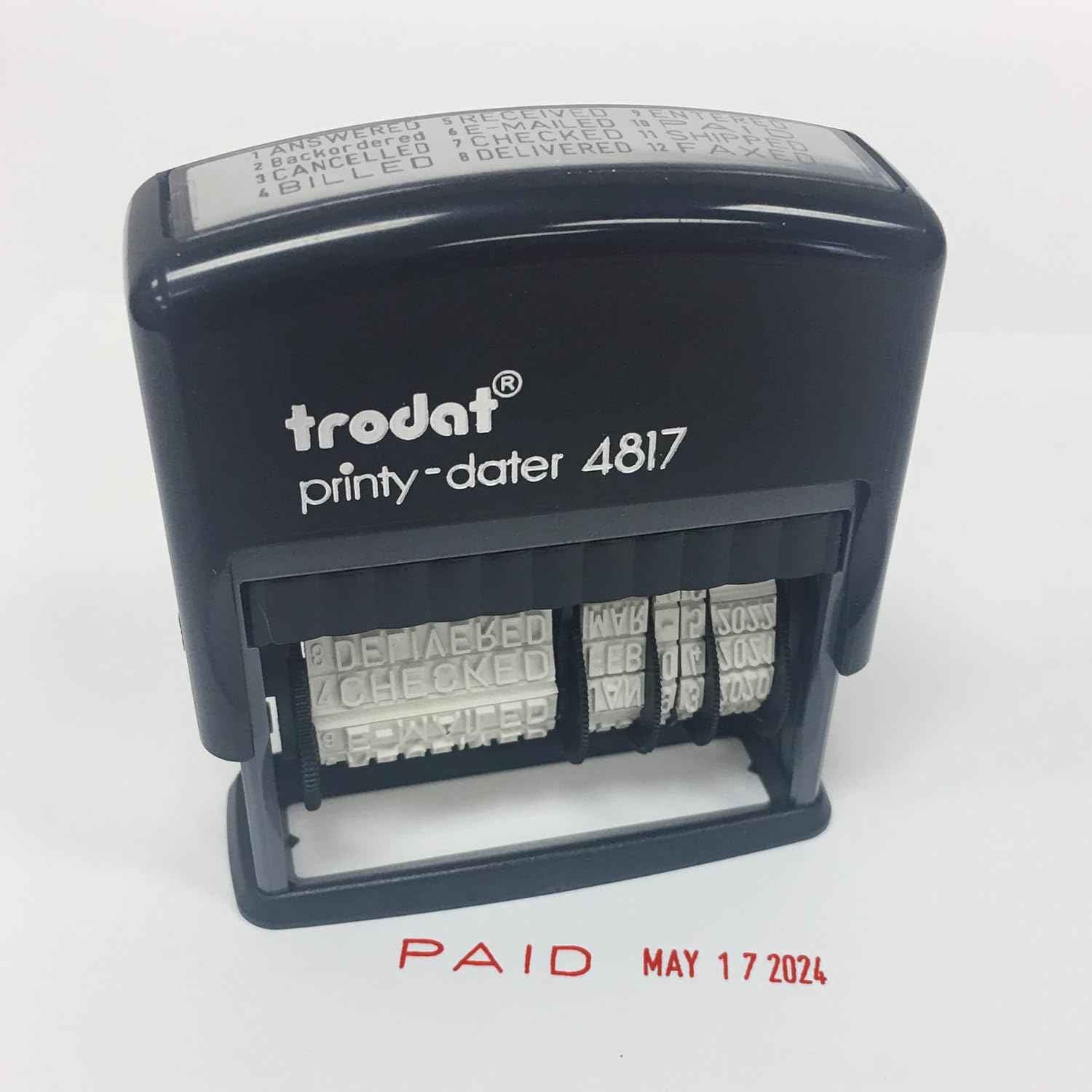 Trodat Printy-Dater 4817 Rubber Date Stamp – Self Inking