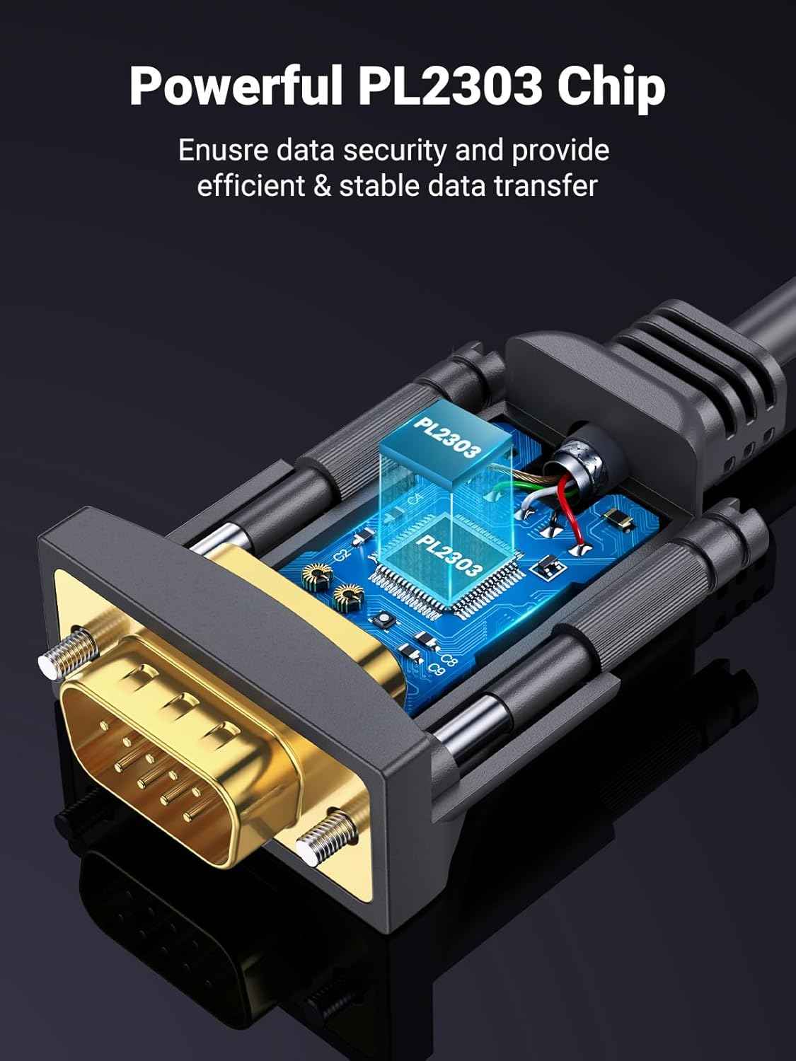 UGREEN 2M USB to Serial Adapter,Serial to USB Adapter DB9 Male 9 Pin