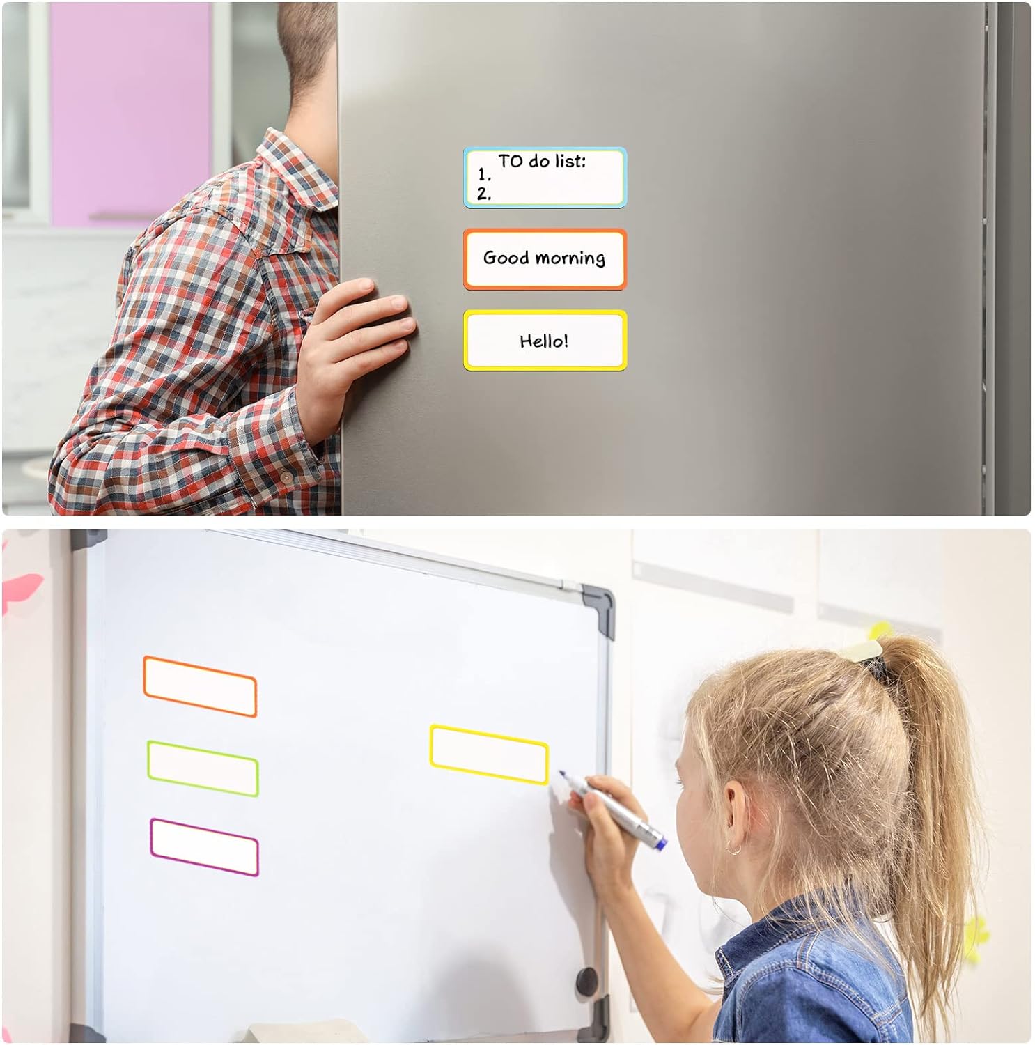 40 Pack Magnetic Dry Erase Labels Name Plate Tags Stickers 10x5cm