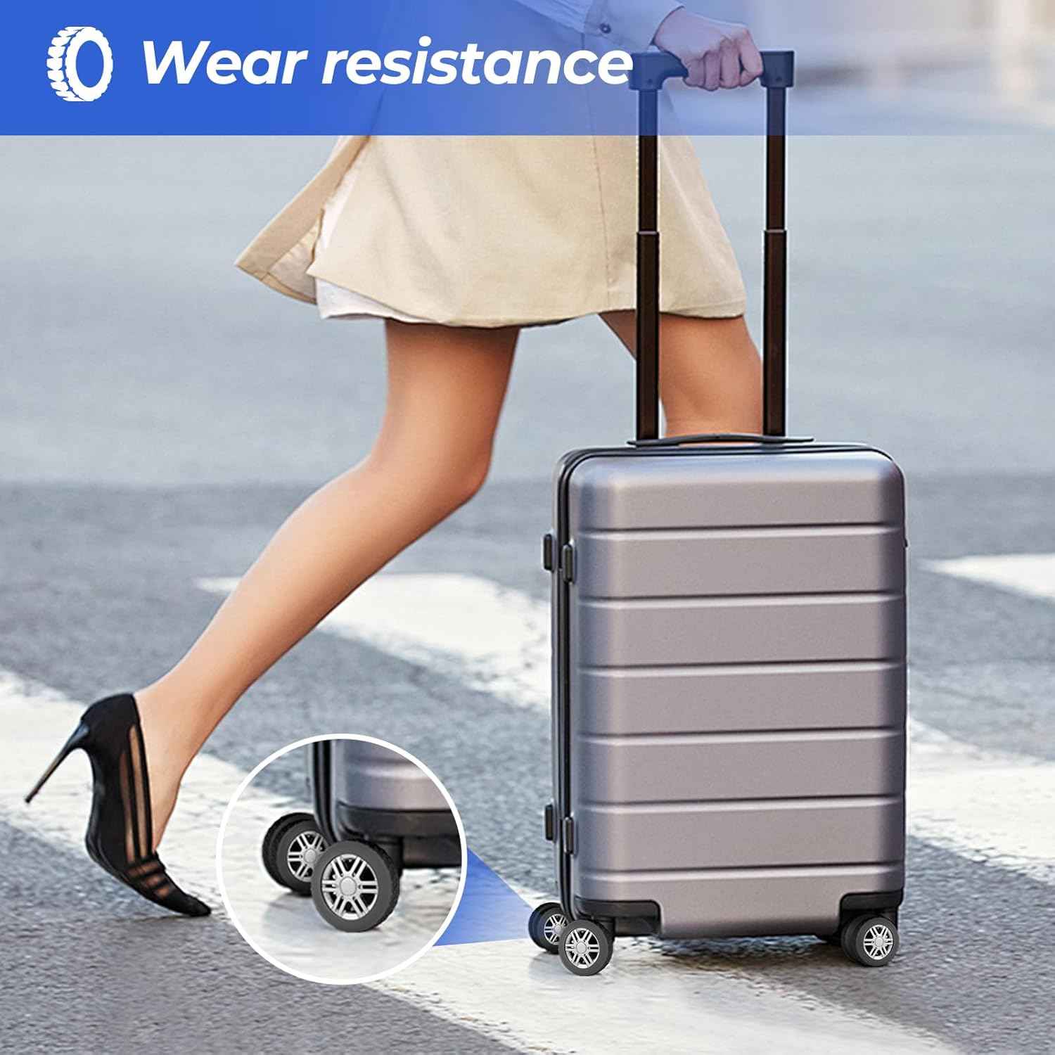 Silicone Suitcase Luggage Wheel Covers Protectors 8 Pack