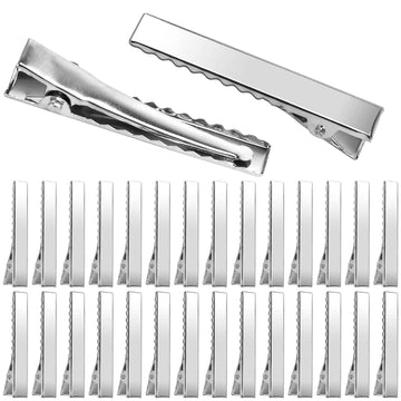 210 silver single-prong metal clips for hair bows and crafts