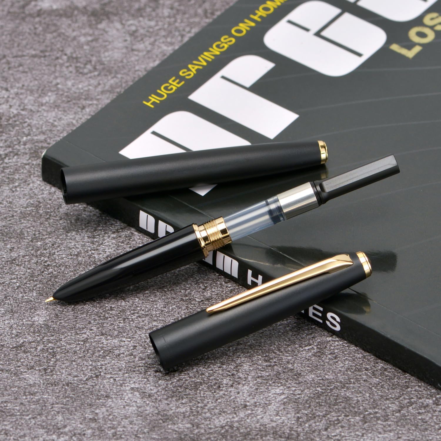2PCS Jinhao 911 Fountain Pen Extra Fine Nib Matte Black