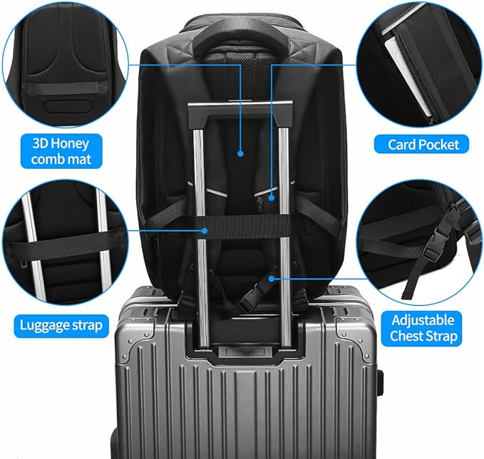 Eurcool Laptop Backpack for Men,15.6 inch Travel Business Anti-theft Black Bag