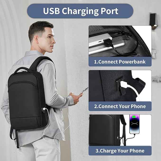 15.6 laptop backpack with charging The Slim The backpack is made of sturdy oxford fabric Travel Laptop Backpack, 15.6-17.3 Inch