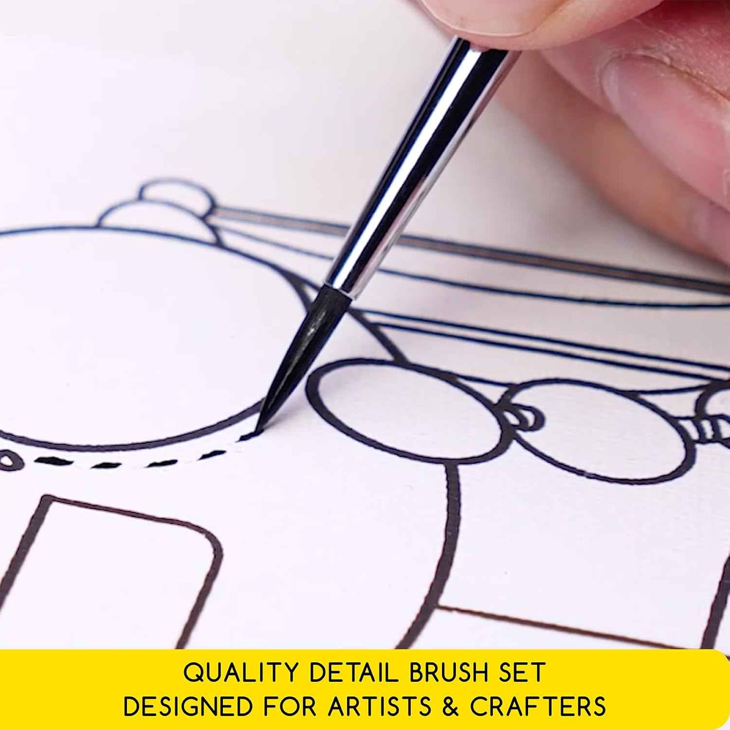 MEEDEN Detail Paintbrush Set 15 Pieces Miniature Paint Brush