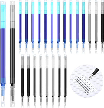24 Pieces Erasable Gel Ink Pen Refills Point 0.7 mm (Black,Blue)