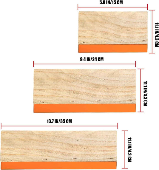 3 Pieces Screen Printing Squeegees - 3 Sizes (5.9/9.4/13.7 Inch)