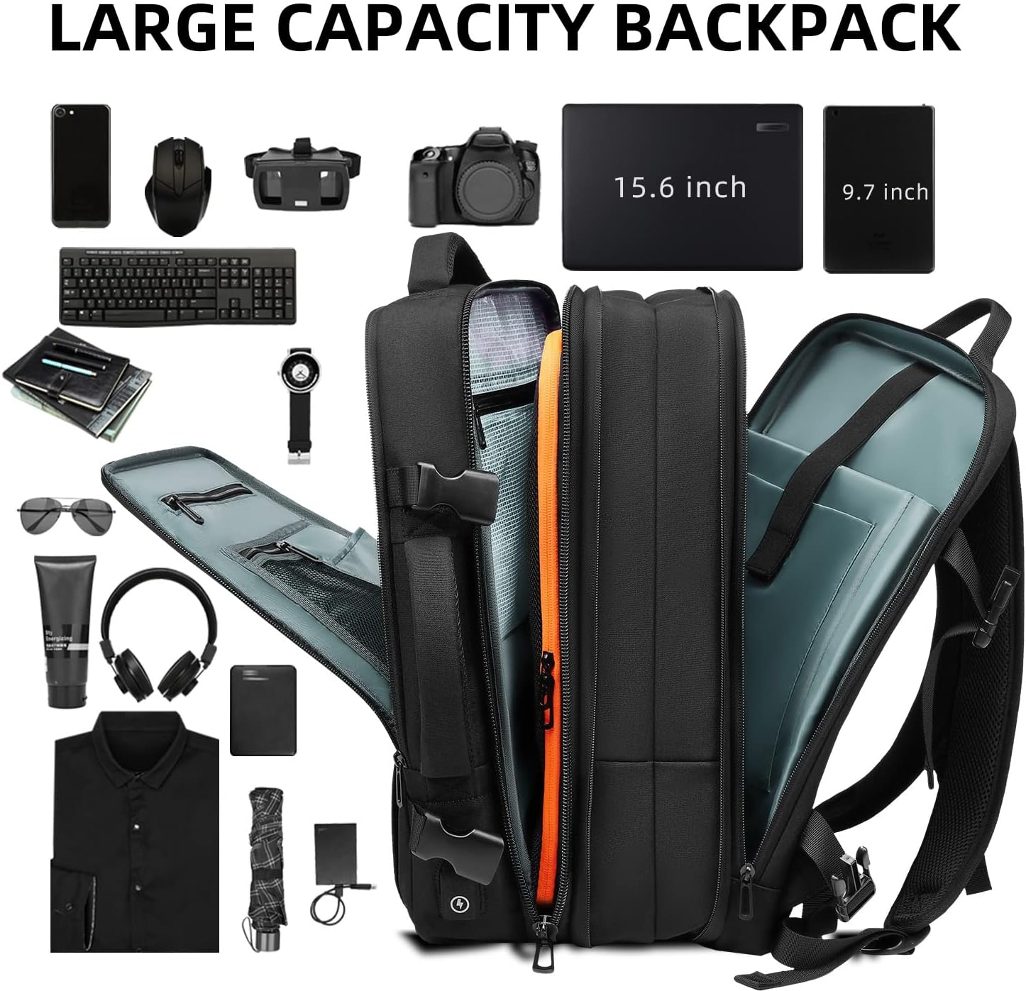 Eurcool 44L Travel Expandable Carry-On Backpack