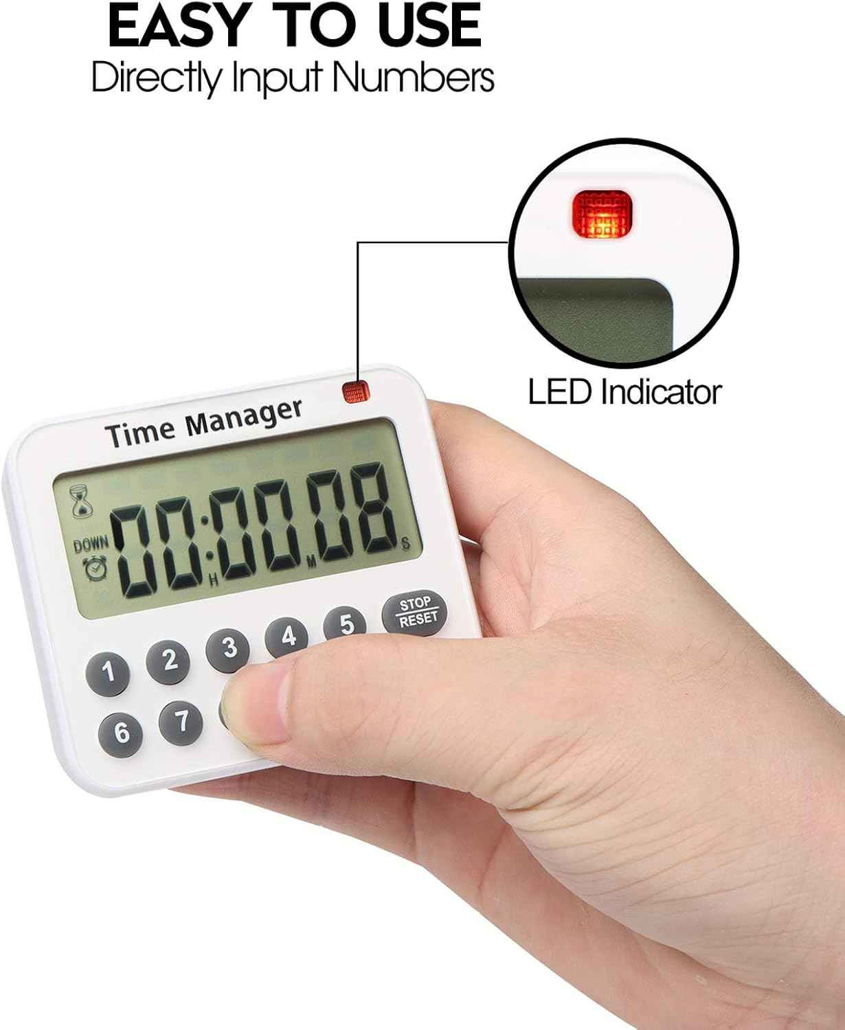 PURSUN Digital Kitchen Timer 10 Key for Cooking,Exercise,Games