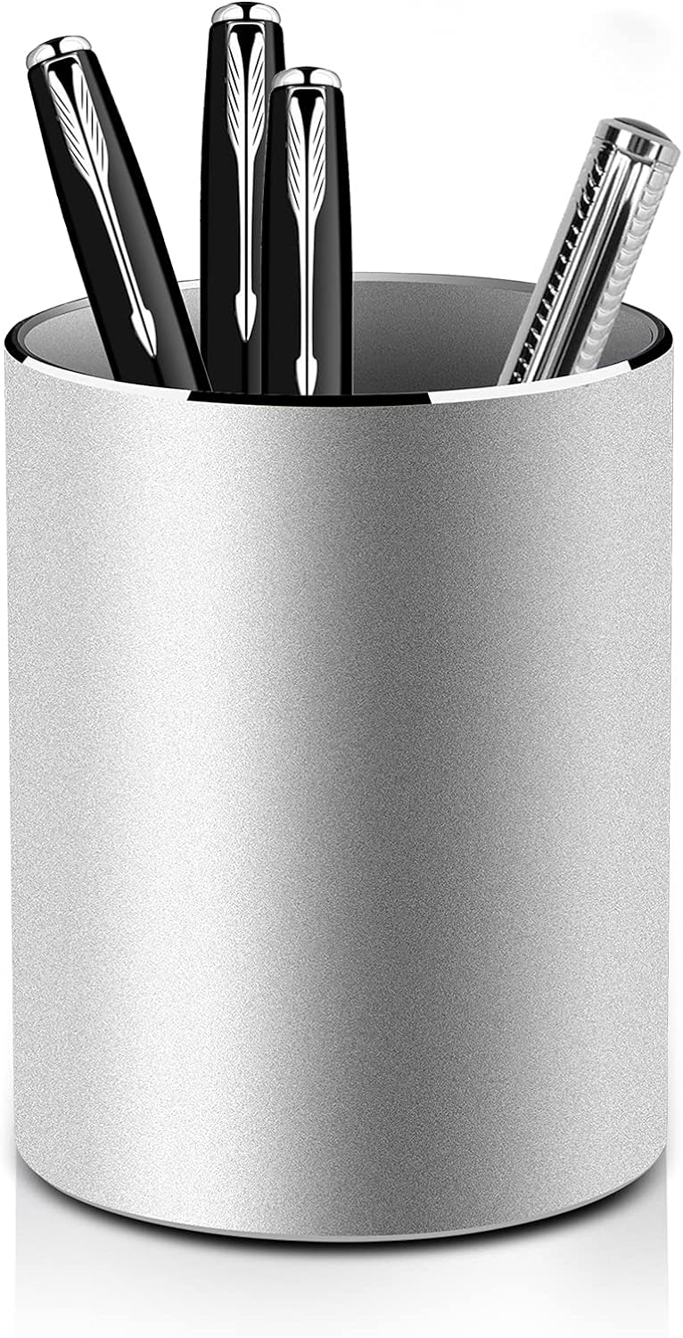 Round Desk Metal Pen Holder Aluminum Pencil Holder