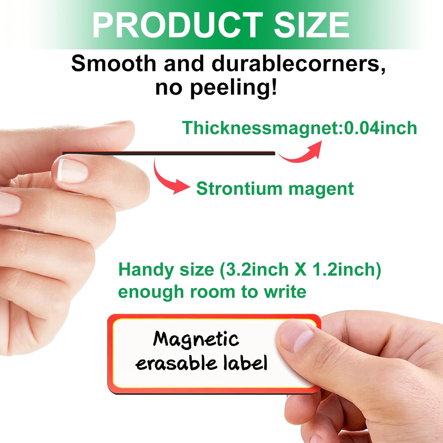 40 Pack Magnetic Dry Erase Labels Name Plate Tags Stickers 10x5cm