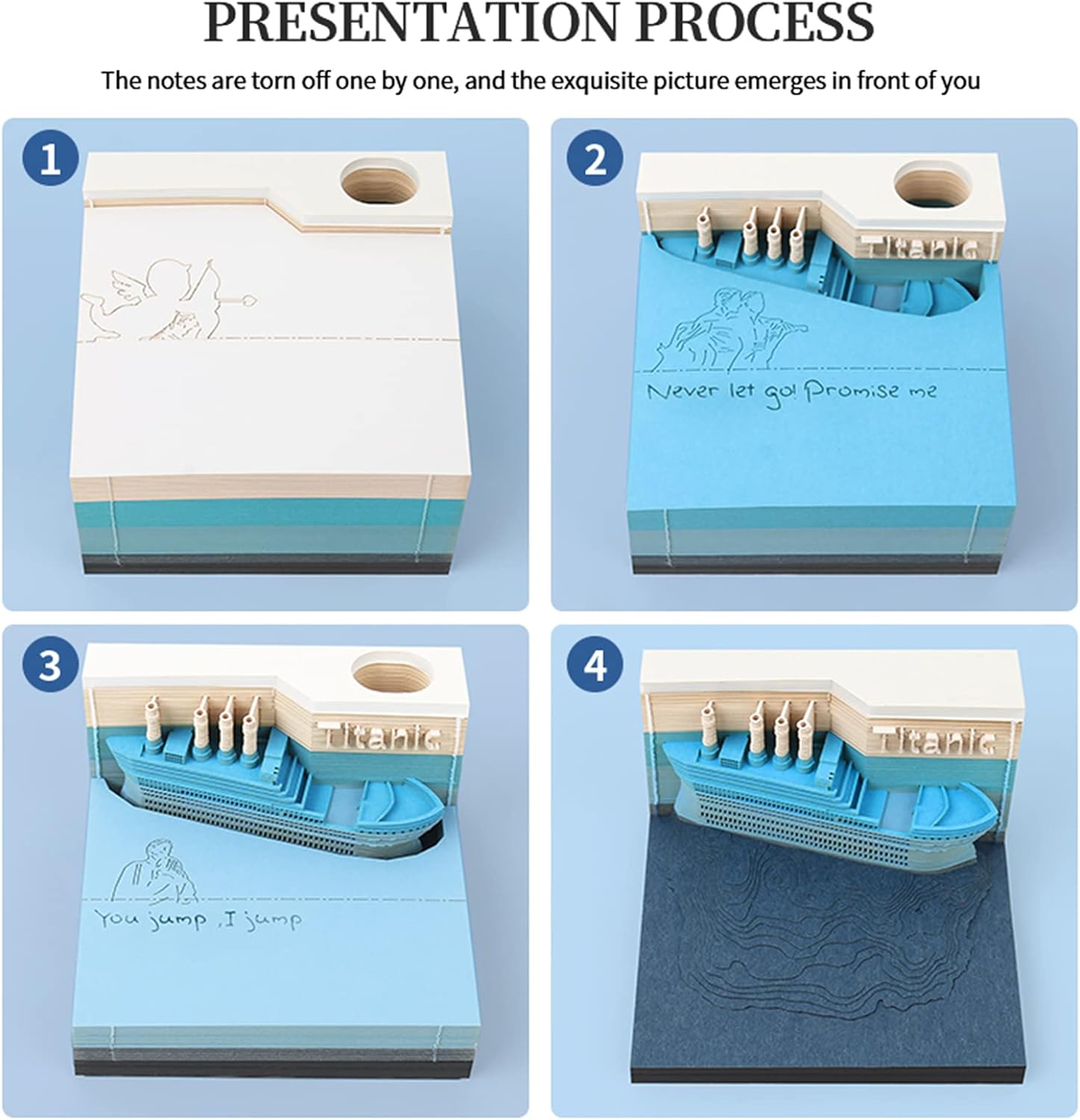 Titanic 3D Paper Note Memo Pad with LED Lights