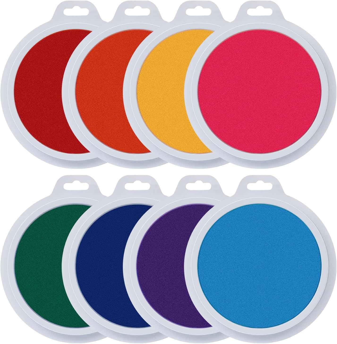 18CM 7-inch Large Washable Ink Pads 8 Colors for Handprint Scrapbook