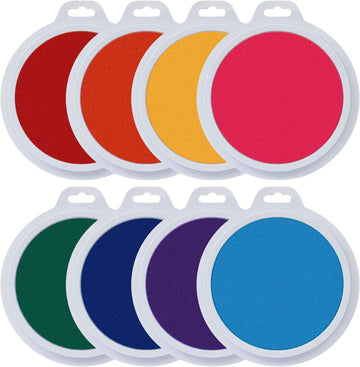18CM 7-inch Large Washable Ink Pads 8 Colors for Handprint Scrapbook