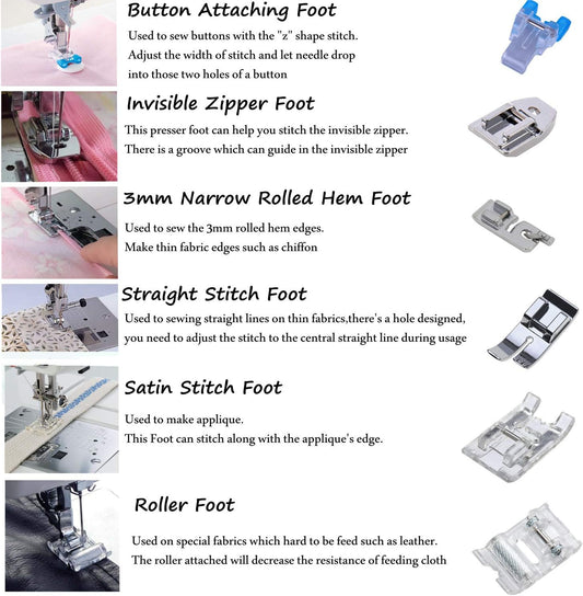 Presser Feet Multifunctional Kit 11 Snap On Sewing Machine