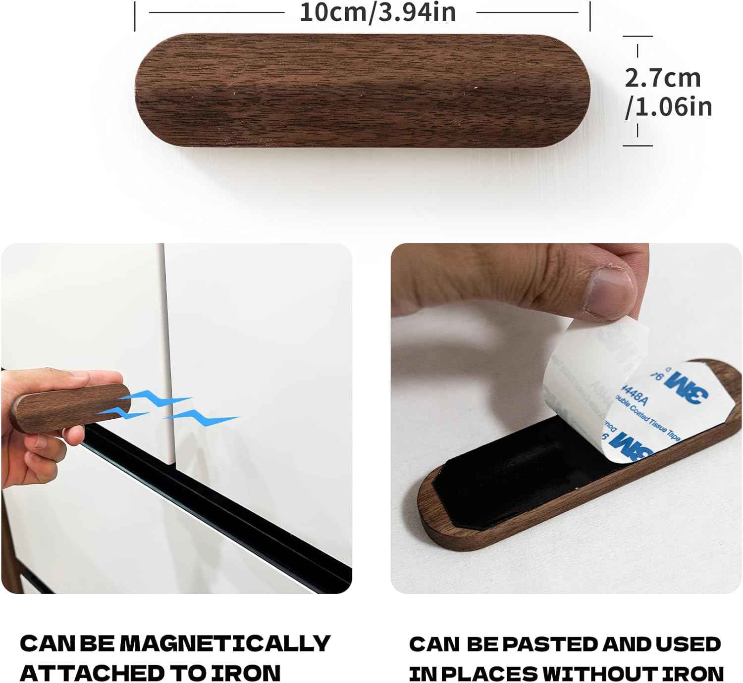 2-Pack Adhesive Magnetic Key Holder Wall Hook